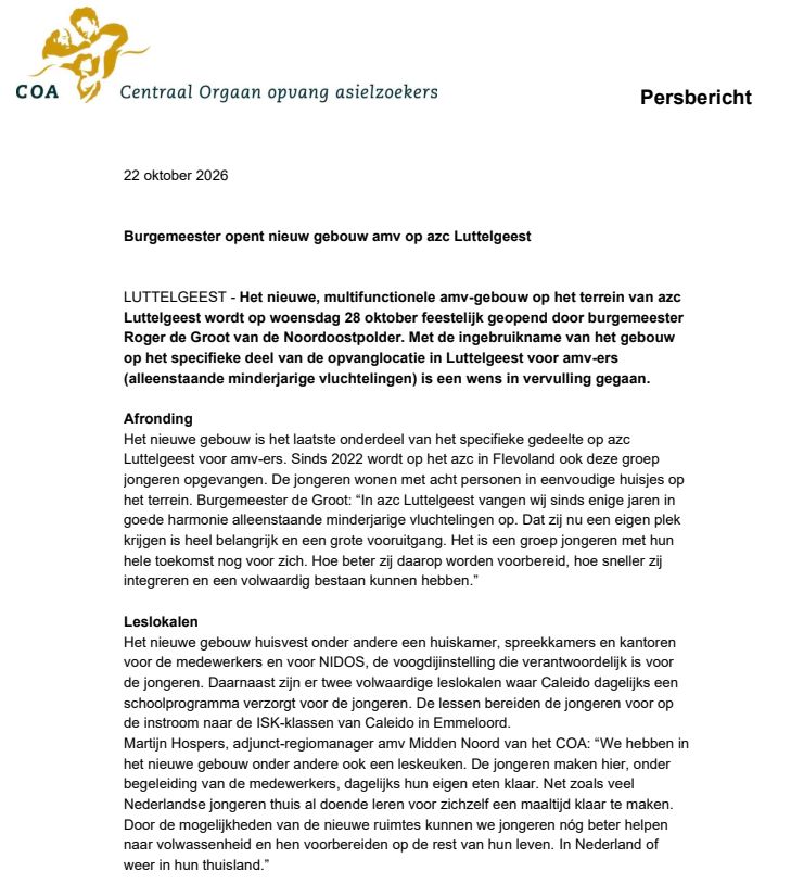 20261022 Persbericht officiele opening amv gebouw