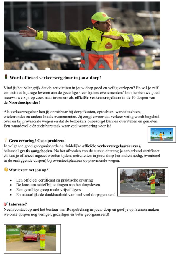 verkeersregelaar in jouw dorp
