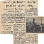 20 01 1964 Graaf van Kuinre haalde gestolen kanon terug