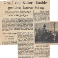 20 01 1964 Graaf van Kuinre haalde gestolen kanon terug 20 01 1964 Graaf van Kuinre haalde gestolen kanon terug