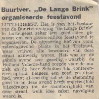 Algemeen Buurtver. De Lange Brink organiseerd feestavond Algemeen Buurtver. De Lange Brink organiseerd feestavond