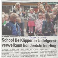 algemeen 21 05 2014 school de klipper verwelkomt 100ste leerling algemeen 21 05 2014 school de klipper verwelkomt 100ste leerling