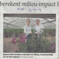 bedrijven 19 04 2017 tesselaar berekent mileu impact bloemen bedrijven 19 04 2017 tesselaar berekent mileu impact bloemen