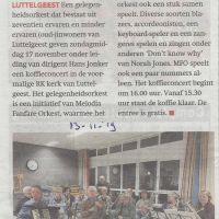 Algemeen 13 11 2019 Gelegenheidsorkest geeft koffieconcert Algemeen 13 11 2019 Gelegenheidsorkest geeft koffieconcert