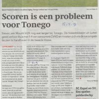 Sport Scoren is een probleem voor Tonego Sport Scoren is een probleem voor Tonego