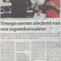 Sport Tonego neemt afscheid van Steven van Mourik Sport Tonego neemt afscheid van Steven van Mourik