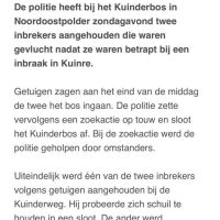 Algemeen 31 januari inbrekers aangehouden omgeving Schansweg Algemeen 31 januari inbrekers aangehouden omgeving Schansweg