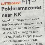 Sport 14 07 polderamazones naar NK. Anouk Huizinga