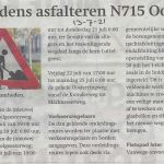 algmeen 13 07 afsluitingen tijdens asfateren n715 oosterring 